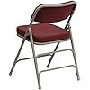 Flash Furniture HERCULES Series Premium Curved Triple Braced & Double Hinged Burgundy Fabric Metal Folding Chair