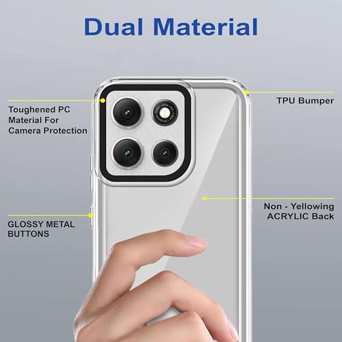 Image of Zapcase Back Case Cover for Motorola G86 Power 5G | Compatible for Motorola G86 Power 5G Back Cover | Case Cover with Camera Protection | (TPU + PC | Transparent)