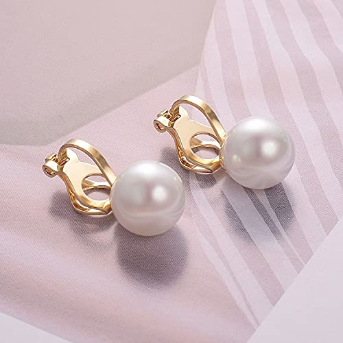 Yoursfs 10mm Tiny Pearl Clip On Earrings for Women 18K Gold Plated Faux Pearls Bridal Earring Fashion Wedding Jewelry4