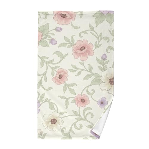GuoChe Toallas pequeñas para baño, elegante patrón floral, 40,6 x 71,1 cm