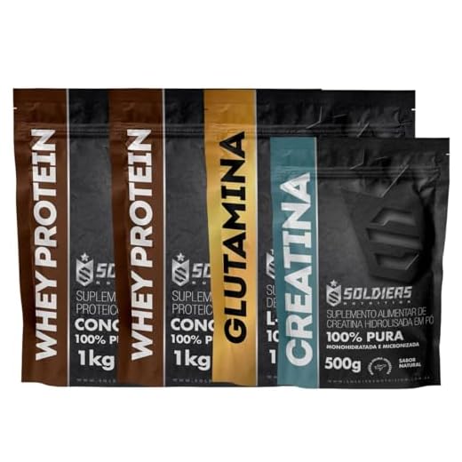 Kit: Whey Protein Concentrado 5kg + Glutamina 1kg + Creatina Monohidratada 500g - 100% Importado - Soldiers Nutrition Sa