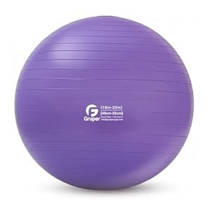 Gruper Yoga and Pilates Ball,4 Sizes Gym Ball for Fitness, Yoga, Workout, Pregnancy and Physical Therapy,Quick Pump Included,Great as Yoga Ball Chair for Office or Home Gym Equipment