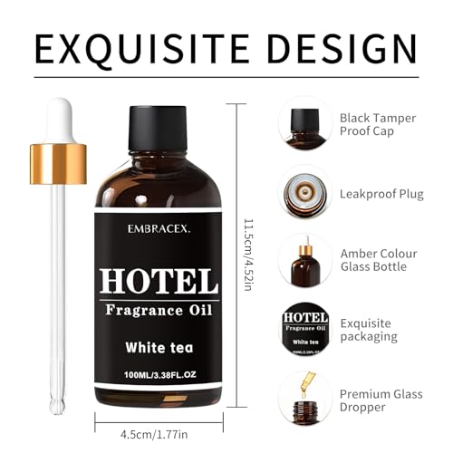 EMBRACEX 100ml Duftöl, White Tea, Hotel Duft für Diffuser und raumduft – Bild 5