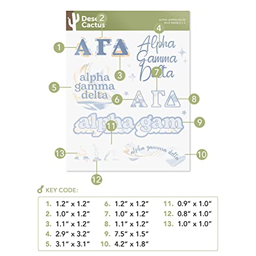 Alpha Gamma Delta autocollant marbré imperméable en feuille complète - 4