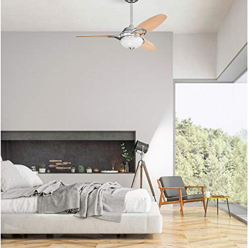 Westinghouse Lighting 7224400 Arcadia Indoor Ceiling Fan With Light And Remote, 46 Inch, Brushed Nickel #TOP4