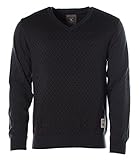 Kitaro Herren Pullover Strick V-Ausschnitt Rauten -Canadian Rockies- Dark Indigo M