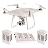 DJI Phantom 4 Quadcopter w/ 4K HD Camera & Gimbal + 2 Extra Batteries (Total: 3 Batteries)