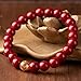 Toltec Lighting Feng Shui Armband Naturstein Cinnabar Crystal Armband Talisman Rotes Glück Armband Buddhistisches Gebet Perlen Armband Meditation Ornament Reichtum Amulett,8mm