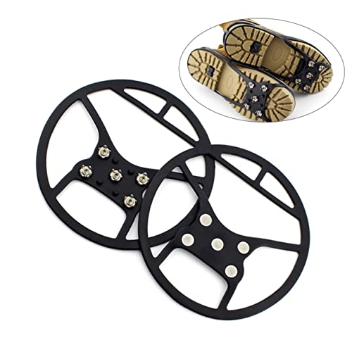 HANABASS Snow Boots Ice Grips Hiking Crampons Studded Track Cleats for Ice and Snow Anti-Slip Shoe Covers