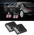 NewL 2x Wireless Projector Car Door Step Courtesy Welcome Lights Puddle Ghost Shadow LED Lights (British flag)