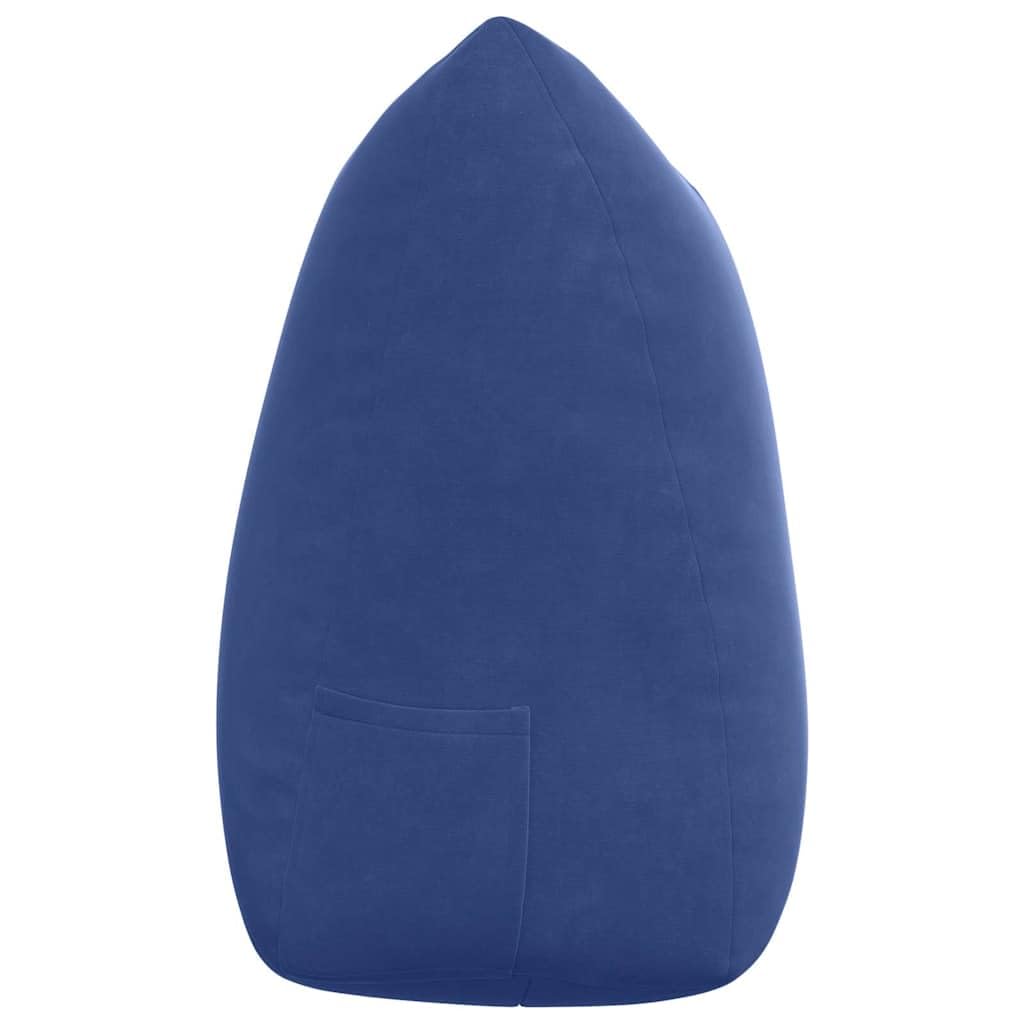 Lendenkissen, Samt, blau, 140 x 24 x 50 cm, mit Seitentasche, ergonomisches Rückenkissen, für Sofa, Bett, Büro, abnehmbarer Bezug, Füllung aus Polyester