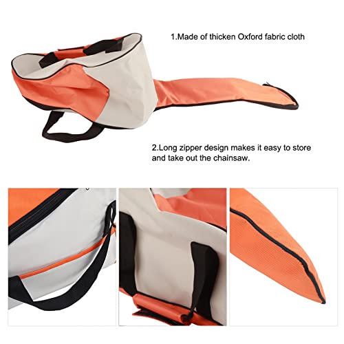 Chainsaw Storage Bag, Portable Oxford Chainsaw Carrying Bag Holdall Holder Lawn Mower Carry Case Protective Box(Orange) - Image 2