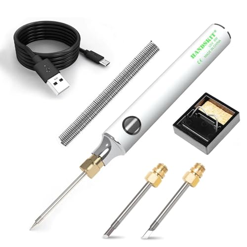 HANDSKIT Kit de soldador,2000mAh Soldadores de Estaño con Temperatura Ajustable 330 450°C,Soldador de Precisión Profesional con 3pcs Puntas,Estación de Soldadura para el Uso Diversamente Reparado