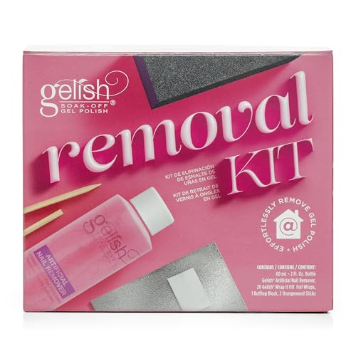 Gelish Removal Kit - Complete Gel Nail Polish Removal Set, Manicure Kit for Effortless Gel Polish Removal, Quick & Easy Nail Polish Removal, Healthy Nails, 15-Minute Soak Off Solution.