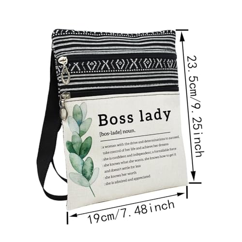 Boss Lady Messenger Bag Small Ethnic Pattern Printed Adjustable Strap Crossbody Zipper Bag Funny Definition Phone Bag Wallet Cute Shoulder Handbag for Boss Lady Managers Women2