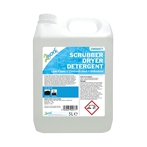 2Work Low Foam Scrubber Dryer Detergent Fragrance-Free 5 Litre