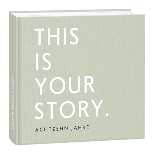 mintkind Erinnerungsbuch Baby bis 18 Jahre - Salbei Leinen, Geburtstagsbuch zum Eintragen, Geschenk zur Geburt für bleibende Erinnerungen