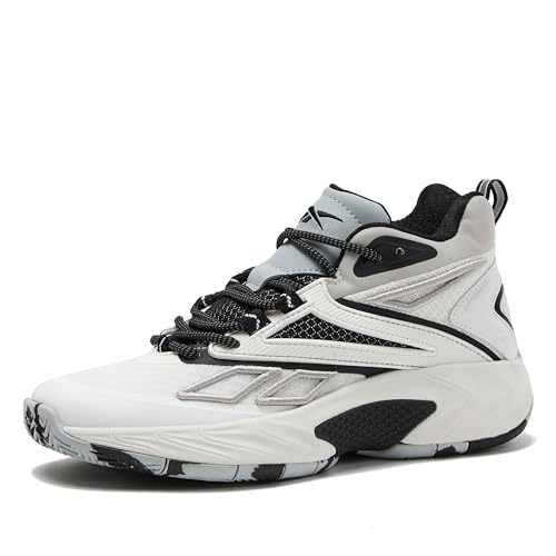Reebok Zone Breaker High Top Sneakers Court Sport Basketball Shoes for Women, White/Jet Black/Grey, 11 Medium by Reebok - Used condition - US$47.96
