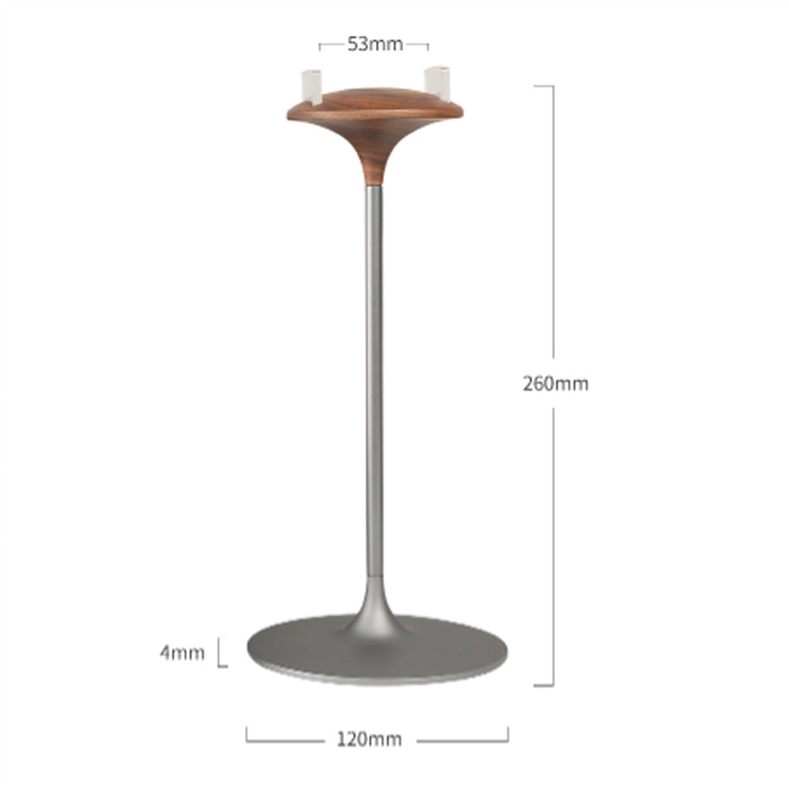 Supporto per cuffie desktop Supporto for cuffie in noce/faggio, supporto for cuffie in legno e alluminio, supporto for cuffie da gioco in noce naturale con base solida e pesante(Silver)