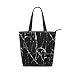Produktbild Irud Canvas Tote Bag Rissige Bodenfliesen Wand Textur Schwarz Wiederverwendbar Schultertasche Frauen Hand Tote Einkaufstasche für Einkaufen Alltag Arbeit Schule Reisen
