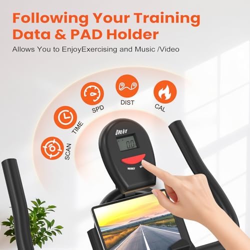 RELIFE REBUILD YOUR LIFE Exercise Bike Stationary for Home Indoor,Cycling Bike with Silent Belt Drive for Home Cardio,Brake Pad Resistance with djustable & Comfort Seat/PAD Holder/LCD Monitor. 6