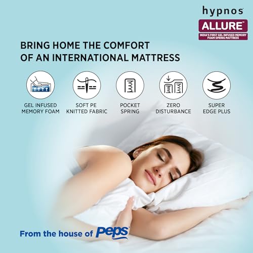 Image of Hypnos Allure Luxury 6 Inch Medium Firm Single Size Pocketed Spring Mattress Steel Grey (78X42X06)