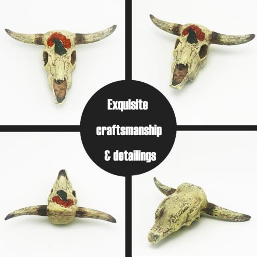 Image of Bull Skull Decor Fish Aquarium Tank Hideout Decorations Fish Tank Decor Skull Betta Animal Large Reptile Bones Snake for Terrarium Ornament