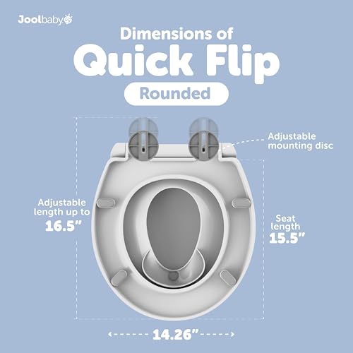 Image of Jool Baby Quick Flip Toilet Seat with Built-in Potty & Splash Guard for Toddler Training, Slow Close (Round)
