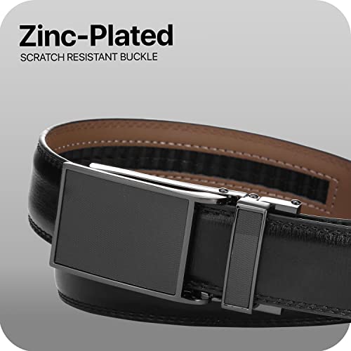 Marino Avenue Ratchet Belt for Men. Adjustable Leather Dress Belt with 38 Easy to Click Into Place Ratchet Closures.3