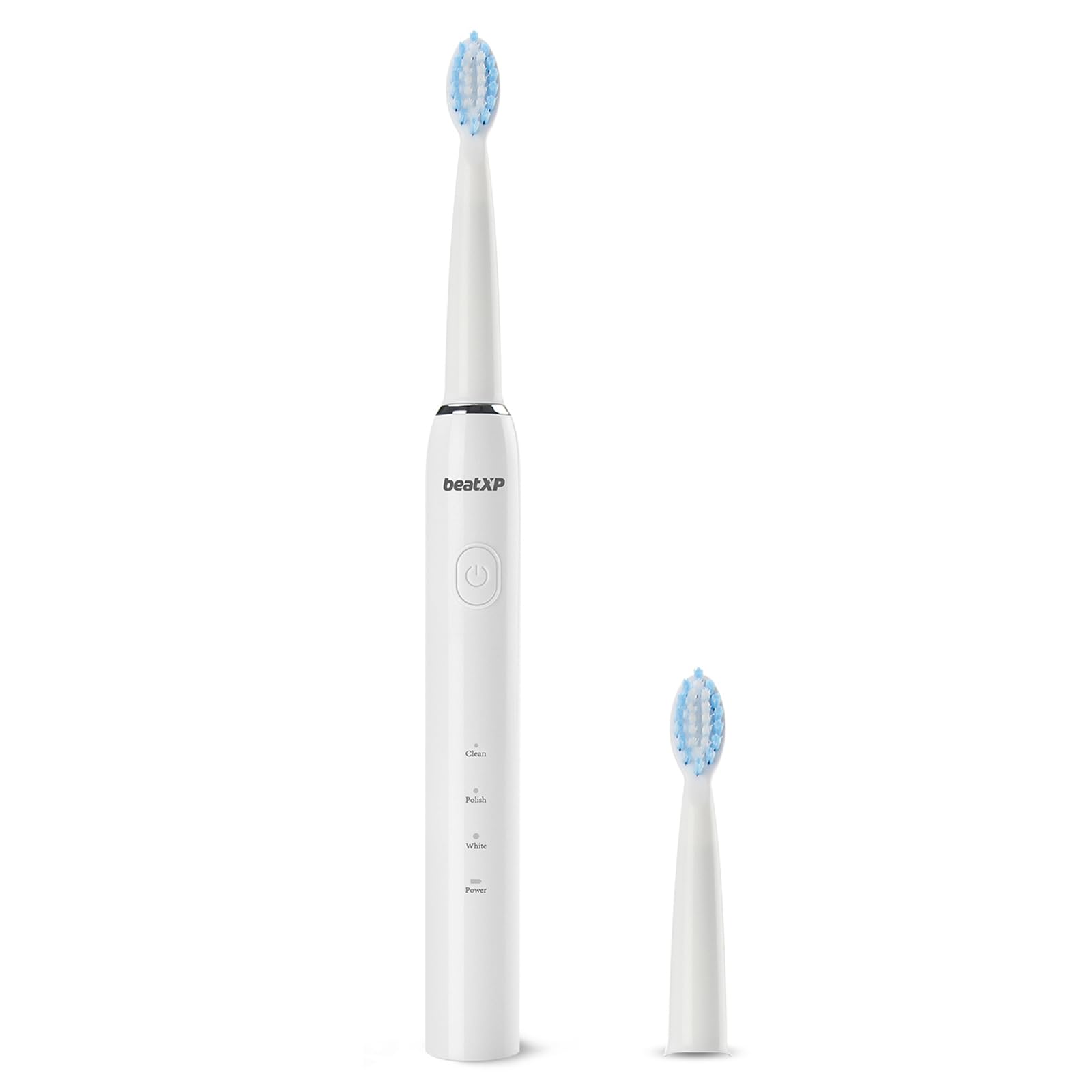 Buzz Electric Toothbrush for Adults with 2 Brush Heads & 3 Cleaning Modes|Rechargeable Electric Toothbrush with 2 Minute Timer & Quadpacer|19000 Strokes/min with Long Battery Life (White)