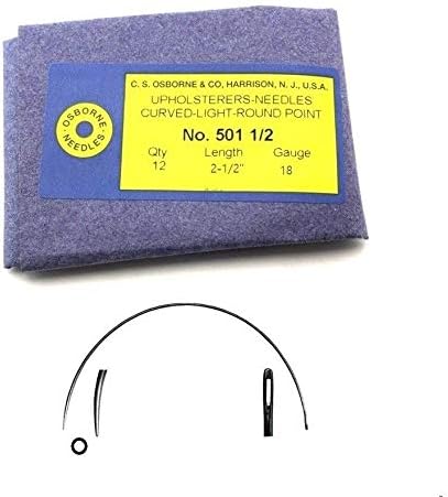 C.S. Osborne 12/Pk. Curved Needles Light #501-1/2, Size 2-1/2" Made in USA
