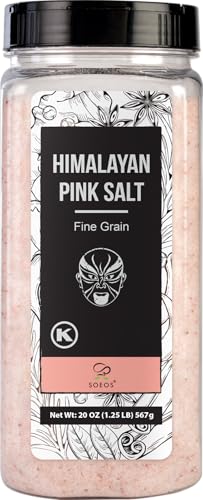 Soeos Himalayan Pink Salt, Fine Grain, 20 oz...