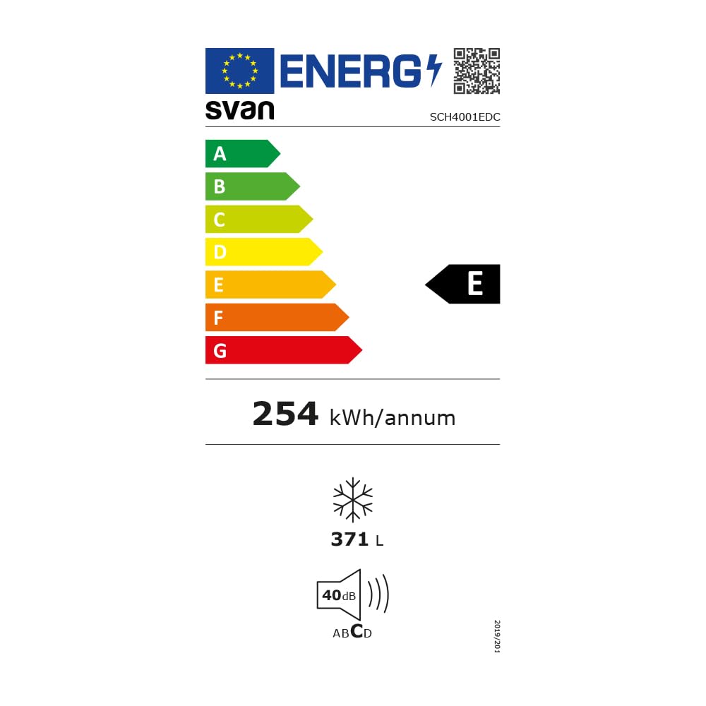 Svan Congelador horizontal Blanco SCH4001EDC. Capacidad 371 Litros, Dual Cooling, 1 Cesta, Bajo nivel Sonoro, Eficiencia Energética Clase E