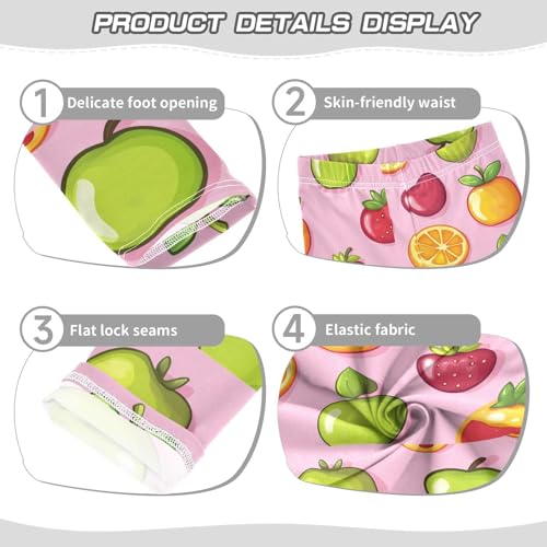 Boccsty Cute Peach Pear Strawberry Gummy Jelly Candy Girls Leggings Kids Yoga Pants Dance Active Tights 4T3