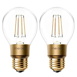 Smart Vintage gloeilamp Meross WLAN gloeilamp dimbare LED-lamp, Smart Edison retrolamp warm wit, compatibel met Alexa…