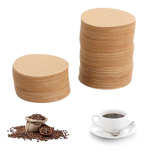 LOLANIUT 800 Pièces Filtres à Café Ronds 64 mm Non Blanchis, Papier Filtre Café Naturel Sans Goût de Papier, Filtres Ronds pour Cafetière Manuelle Bureau...