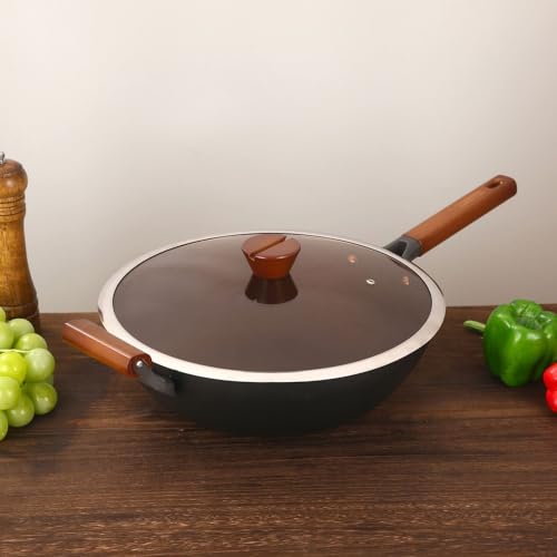 Wok de acero aleado con mango desmontable 34 cm miniatura 3