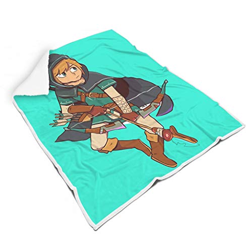 XHJQ88 - Albornoz de Forro Polar con Estampado de Zelda, para Uso en Adolescentes, Polar, Blanco, 50x60 Inch