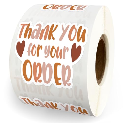 500pcs Thank You for Your Order Stickers Roll Small Business, Handmade Customer Appreciation Happy Mail Stickers, Boho Boutique Packaging