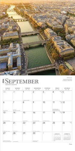 Paris | 2026 12 x 24 Inch (Hanging) Monthly Square Wall Calendar | Foil Stamped Cover | English/French Bilingual | Plastic-Free | BrownTrout | Scenic Travel Europe France - image 4