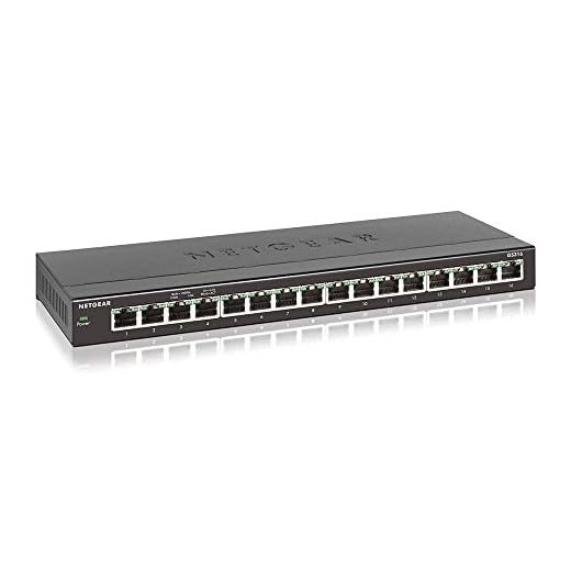 NETGEAR GS316 Switch 16 Port Gigabit Ethernet (LAN Switch für Desktop, Plug-and-Play, robustes und lüfterloses Gehäuse für leisen Betrieb)