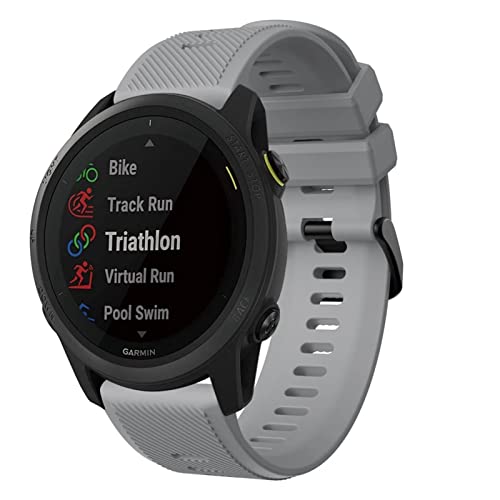 Bracelet silicone 22mm gris souple pour boîtier Garmin Active