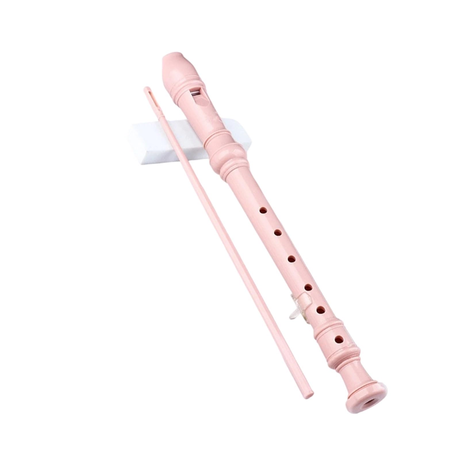 8 Otworowy Flet Prosty Sopranowy W Stylu Niemieckim (tonacja C) Instrument Dęty Dla Dorosłych Drewniany Flet Prosty(Pink)