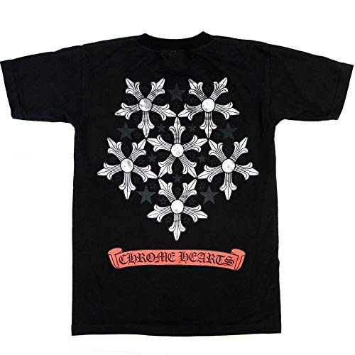 Peter Dawson Apparel Chrome Hearts Cross Scroll Logo Print Short-Sleeved Pocket T-Shirt MensBlack-M