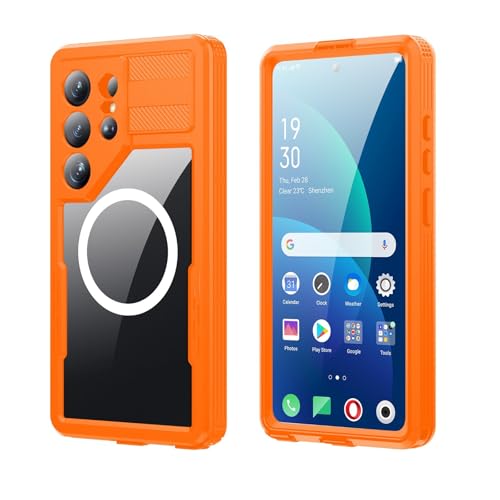 Coque Samsung S26 Plus élégante silicone magnétique orange