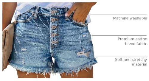 Image of MODARANI Denim Shorts for Women Distressed Jean Shorts Ripped Summer Hot Short