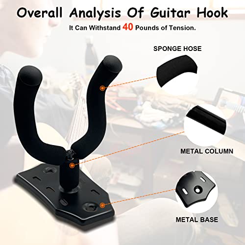 MOYACA Lot de 2 supports muraux en métal pour guitare avec vis, support de guitare avec éponge de protection, support de… - Les Beatles, Paul McCartney, John Lennon, RIngo Starr, George Harrison MOYACA Lot de 2 supports muraux en métal pour guitare avec vis, support de guitare avec éponge de protection, support de… – Image 3