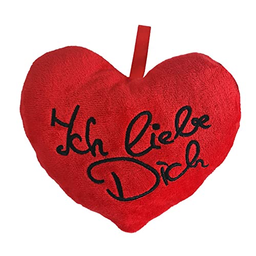 BEMIRO Herzkissen Ich Liebe Dich - 9cm, Ich Liebe Dich Kissen, Kissen Herzform, Liebes Kissen, Kissen Herz, Liebes Kissen, Herz Plüsch, Herzkissen Kuschelkissen
