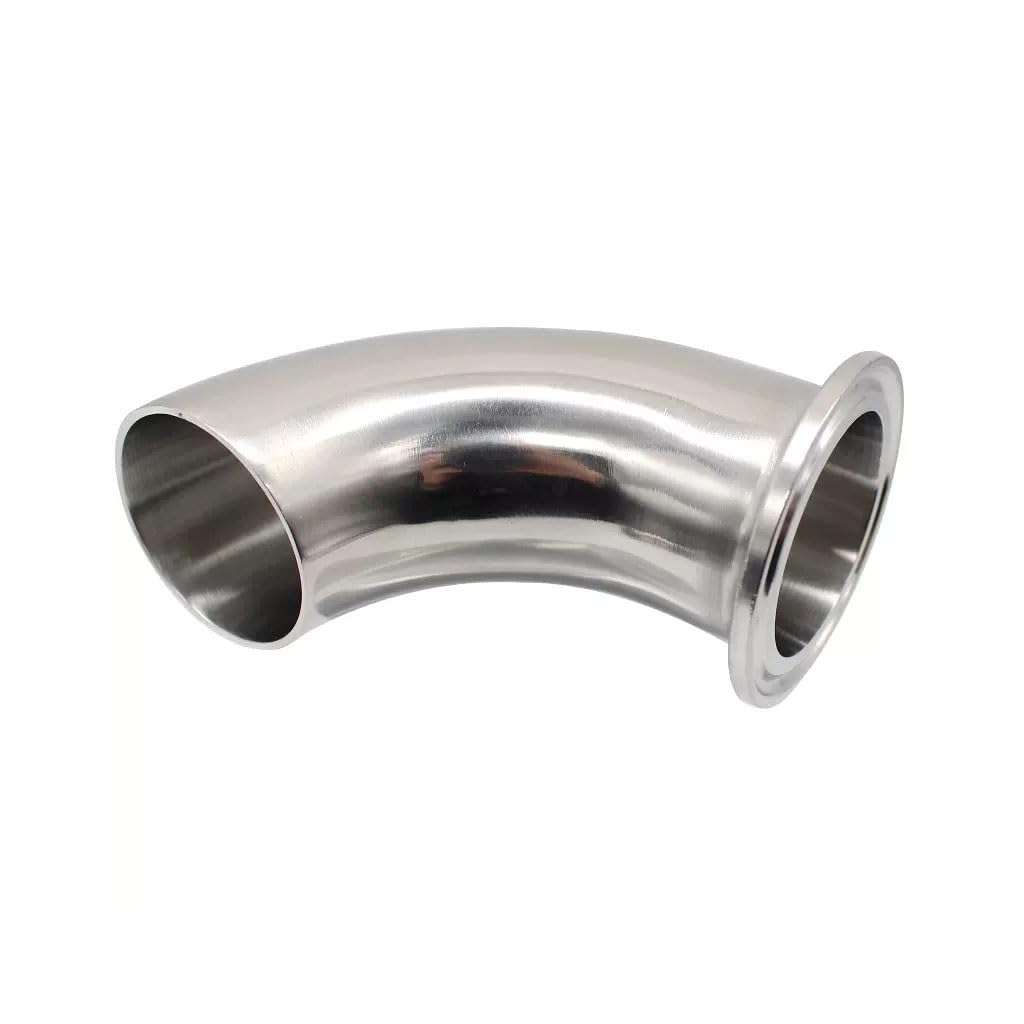 Accesorios de fontanería Accesorios de acero inoxidable, 1 pieza de codo de 90 grados de acero inoxidable, 3/4 "1,5" 4 "19 mm-108 mm de diámetro exterior, férula de triple abrazadera sanitaria, codo s