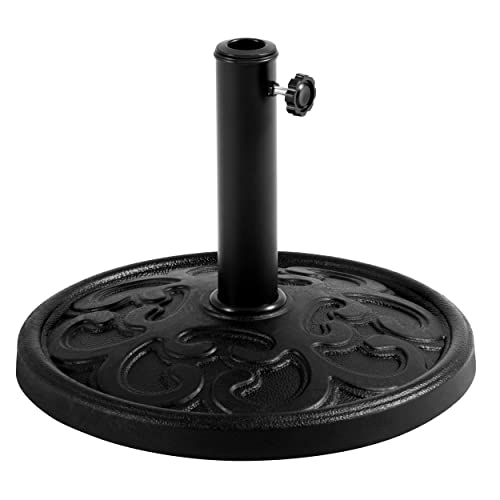 Yaheetech 22lbs Umbrella Base 17.5” Patio Market Umbrella Stand Iron Umbrella Holder for Garden, Beach Deck, Lawn – Black